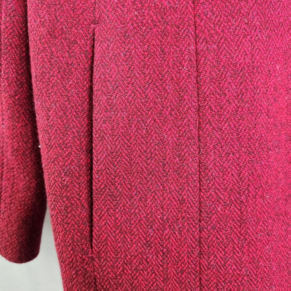 Pendleton 10 Red Herringbone Wool Button Down Bla… - image 6